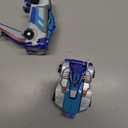 2 x Collision Transforming Dinosaur Car Toy, 2 in 1 Magnetic Cars Transform into Dinosaur Toys for Boys,Girls,Kids,Toddler,Fun Transformation Dino Car Robot Toys Christmas Birthday Gift (Blue)