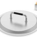 DcYourHome Fire Pit Lid for Solo Stove Bonfire Accessories 19.5" Bonfire Fire Pit Cover, Stainless Steel Solo Stove Lid Bonfire 2.0 Shield with Handle for Other Outdoor Fire Pits (silver)