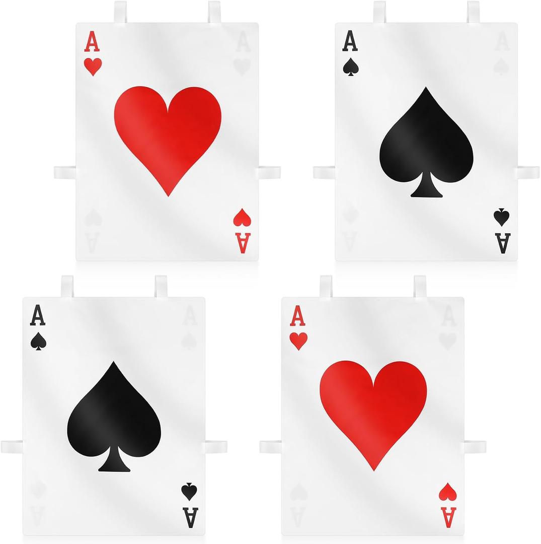 4 Sets Halloween Poker Vests Playing Card Costume Set with Hook and Loop for Trick or Treat Casino Party (Small)