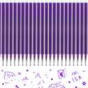 0.7 mm Erasable Gel Ink Pen Refills Compatible with Frixion Friction, Smooth Writing Multicolor Retractable Fine Point Pen Refill for School Office Home Art (Purple, 24)