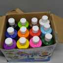 ABEIER Washable Finger Paint Bulk Pack for Toddlers, Safe Non-Toxic, 12 Vibrant Colors (8.45 Fl oz), Baby Safe Paint for Hand and Feet, Mess Free Art Supplies for Kids, Ages 1-3 4 5 6+