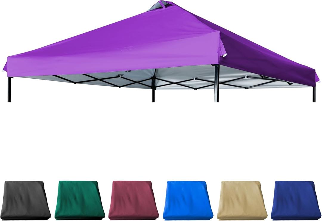 10x10 Canopy Replacement Top with Air Vent Silver Coated for Straight Leg Canopy Frame, (Purple)