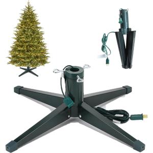 360-Degree Rotating Christmas Tree Stand Iron Feet Can Be Folded to Support 7.5 Feet, 100 Pound Artificial Christmas Tree Suitable for Christmas Tree Support