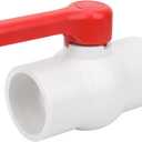 2-1/2" PVC Ball Valve Water Pipe Shut-off Valve Socket with Red T-Handle for Cold Water Supply lines, Irrigation Pipe fitting System(Socket x Socket), 2.50" PVC Water Shut-off Valves Fitting, SCH40