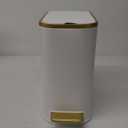 Cesun Small Bathroom Trash Can with Lid Soft Close, 5 Liter/1.3 Gallon Stainless Steel Garbage Can with Removable Inner Bucket, Step Pedal, Slim Waste Basket for Toilet, Office, Bedroom (White&Gold)