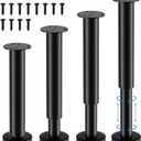 4 Pcs Metal Adjustable Bed Support Legs 10-17 Inch with Mounting Screws, Heavy Duty Furniture Replacement Legs for Bed Frame, Center Slat, Sofa, Cabinet, Dresser and Table