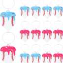 Misdary 12 Pack Ice Cream Drip Baseball Luggage Tags Keychain Acrylic Softball Bag Tags Accessories Gifts for Team Travel(Home Plate Shape, Pink, Blue)