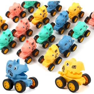18Pcs Dinosaur Pull Back Cars Set for Kids Toddlers, Bulk Mini Racing Vehicles Toys Party Favors, Pinata Fillers, Goodie Bag Stuffers, Classroom Prizes for Boys Girls