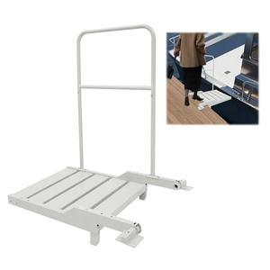 Boat Boarding Platform with Handrail 330.69lbs Capacity Folding Dock Extension Step with Safety Grab Bar Foldable Dock Step with Anti-Slip Surface for Marina, Deck (Large)
