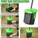 FUSBUNTY Pooper Scooper Swivel Bin & Rake with 100 Waste Bags, Dog Pooper Scooper with Bag Attachment for Large Medium Small Dogs, Poop Scooper with Lid for Lawn Yard Dog Kennel