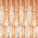 GOER 3.2 ft x 8.2 ft Metallic Tinsel Foil Fringe Curtains Party Photo Backdrop Party Streamers for Birthday,Graduation,New Year Eve Decorations Wedding Decor (4 Packs,Champagne Gold)