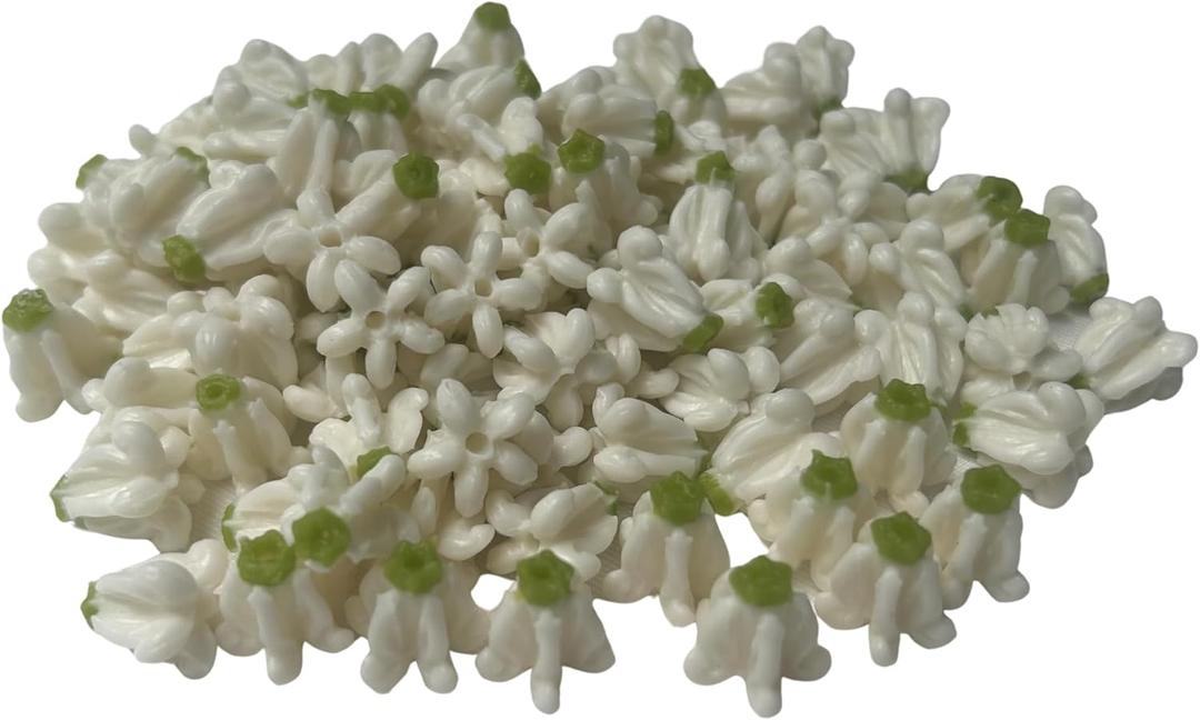 100 PCS Medium White Crown Flower Clay Beads (06) for Jewelry Making DIY Craft Supplies 14 mm