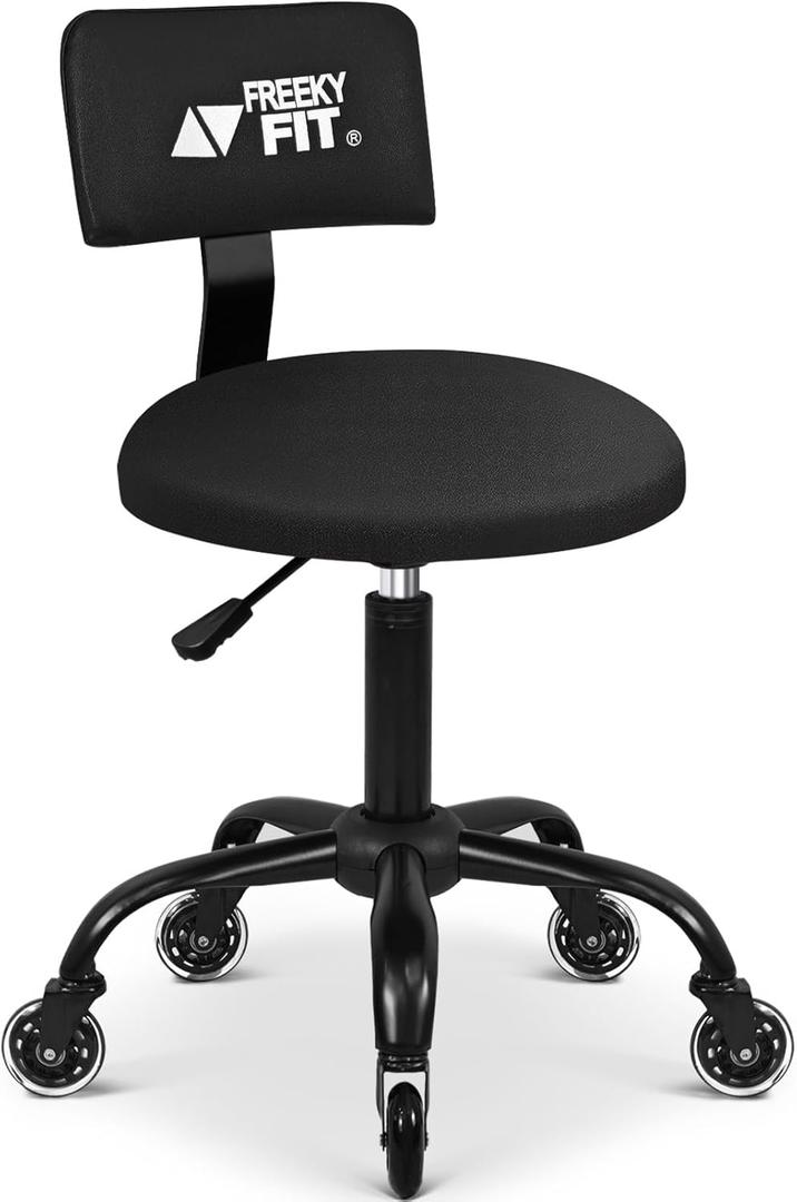 Rolling Shop Stool with Wheels,Mechanic Garage Stool Chair with Adjustable Height 15.55"-18.3",Heavy Duty Swivel Roller Seat for Garage,Salon and Tattoo Beauty, Black Rolling Shop Stool with Wheels,Mechanic Garage Stool Chair with Adjustable Height 15.55"-18.3",Heavy Duty Swivel Roller Seat for Garage,Salon and Tattoo Beauty, Black