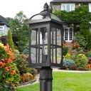 Darkaway Large Outdoor Post Lights Lamp Posts Outdoor Lighting, 21.7inch Waterproof Aluminum Post Lights Exterior Light Fixtures with Glass,Overside Fence Pole Lights for Porch Yard Patio Garage