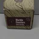 Coasters Set of 8 with Holder, Farmhouse Rustic Beige Marble Drink