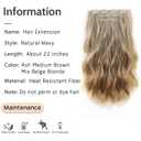 Invisible Wavy Clip in Hair Extensions Clip ins XIXISNOW 22 Inch Long Synthetic Fiber Curled Clips on Hairpieces for Women 4PCS Heat Resistant Extension Ash Medium Brown mix Beige Blonde for Daily Use