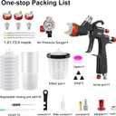 A610 LVLP Air Spray Gun Premium Kit, with 1.3/1.5/1.7mm Nozzles & Air Regulator, 650ml Mixing Cup & 10x Disposable Cups, Paint Gun for Cars, Furniture, Fence, Varnish&Top Coat