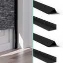 100% Blackout PVC Light Blocking Strips for Window Shades and Blinds, Block Light Along The Sides of Blackout Blinds, Easy to Install. (Black 58" 4pc)