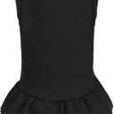 Dog Dresses Cat Skirt Solid Color Dog Clothes Summer Sleeveless Puppy Girl Clothes for Small Pet Dogs Cats (Black, Small)