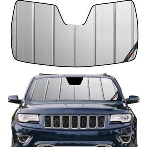 Pigenius Windshield Sunshade for Jeep Grand Cherokee 2014-2021, Grand Cherokee WK 2022 Front Window Shade - Safeguard