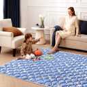Odorless Premium Foam Baby Play Mat 36" x 36", Soft Microfiber Fabric Crawling Mat for Floor- Comfortable and Hypoallergenic, Non-Slip Cushioned Floor Playpen mat for Infants,Babies,Toddlers