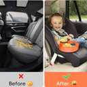 Car Seat Snack Tray for Kids: 2PCS Kids Car Seat Tray with Cup Holder, Toddlers Road Trip Essential, Travel Snacks Food Plate for Stroller, Boosters with a Cup Holder (Orange)