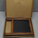 Rustic Whitewash Double Sided Chalkboard, 7.5"*8.6" Tabletop Stand, Small Countertop Chalkboard Easel with 8Pcs Liquid Chalk for Menu, Kitchen, Restaurants, Bar, Wedding and Home Decor (Torched Brown)