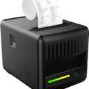 POS Receipt Printer, 80mm Thermal Printer with Auto Cutter, Large-Capacity Paper Bin, Wall-Mountable, High-Speed Printing, Compatible with Cash Drawer, Fits Catering/Retail/Logistics (light black)