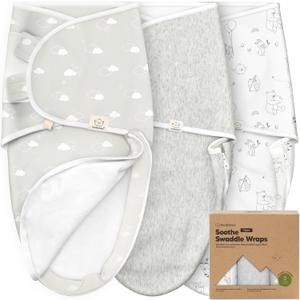 KeaBabies 3-Pack Baby Swaddle Sleep Sacks with Zipper - Newborn Swaddle Sack, Baby Swaddles Sleep Sack 0-3 Months (Aspire)