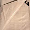 14' x 14' Tan Beige Heavy Duty Waterproof 12 mil Poly Tarp with Grommets (Finished Size Approx. 13'6" x 13'6")
