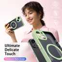 2 x SEXYMOM Magnetic for iPhone 13 Case with Privacy Screen Protectors X2 - Upgraded Camera Protection - Compatible with Magsafe,21ft Drop Tested,Slim Fit Translucent Matte Phone Case - Tea Green