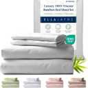 Ella Jayne Viscose Derived from Bamboo Sheets Full Size Set (4 Pieces) Full Size, Ultra Soft & Luxuriously Cooling, Eco-Friendly Full Size Bed Sheets Deep Pockets 16 Inch (Silver)