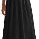 PRETTYGARDEN Maxi Dresses for Women 2025 Summer Casual Sleeveless Patchwork Flowy Vacation Sundress Knit Long Work Tank Dress (Medium, Black)