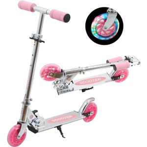Scooters for Kids Folding Kick Scooter for 3+Years Old Boys & Girls,3 Adjustable Heightand Rear Brake, Flashing Light up Wheels, Lightweight Scooter with Sturdy Frame