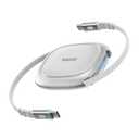 TALIX 240W Retractable USB C Cable, PD 3.2 Fast Charging USB C to USB C Cable, E-Marker Chip, 480Mbps Data Transfer, Anti-Tangle Retractable Cord for Travel, iPhone 17, MacBook, Samsung S25, 3.94FT