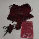 Lilosy Sexy Stocking Lace Mesh Bodysuit Top Underwire Garter Lingerie Set 3 Piece (Small, Wine Red)
