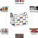 Rectangular Kids Car Storage Basket, Collapsible Fabric Toy Organizer Bin with Handles, Cute Cartoon Car Pattern Storage Box for Boys Room, Nursery, Playroom, Closet (Car)