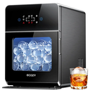 ecozy 2" Clear Ice Ball Maker with CrystalFlux Technology, 4 pcs in 40 Mins, 144 pcs/Day, Sphere Ice Maker with Enhanced Insulation, Automatic Water Supply, Self-Cleaning for Whiskey & Bourbon