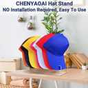 CHENYAOAI Hat Organizer for Baseball Caps, 2 Pcs No Install Acrylic Hat Stand for 14 Baseball Caps, Hat Racks for Caps Display and Organizer for Bedroom, Closet, Dresser, Office, Hat Holder