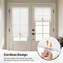LazBlinds Cordless Cellular Shades for French Doors, No Drill French Door Blinds for Privacy, Light Filtering Honeycomb Shades for Front Door Patio Sliding Glass Door, 1 Pack, 25" W x 70" H, White