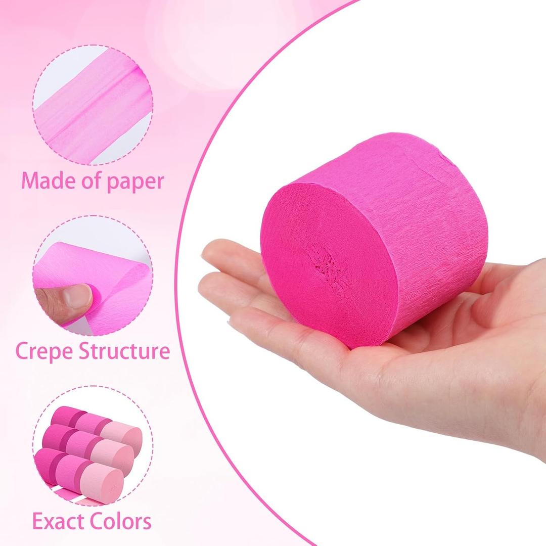 Pink Crepe Paper Streamers 2 Rolls