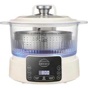Low Carb Rice Cooker, 3L Multifunction Smart Rice Cooker - 4H Keep Warm, Digital Display, Timer & Reservation Function, Suitable for Cooking, Simmering, Stewing, and Steaming