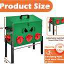 48 LB Large Automatic Chicken Feeder, No Waste Metal Poultry Feeder with 8 Ports, Weatherproof Outdoor Dispenser with Adjustable Legs & Locking Lid for Backyard Chickens, Green