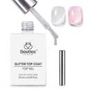 Beetles Cat Eye Gel Top Coat2 in 1 Top Coat Gel Nail Polish & Cat Eye Magnetic Effect No Wipe - Shine Finish and Long Lasting, Soak Off LED Nail Lamp Nail Art Design Manicure Diy at Home