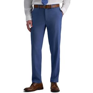 Haggar Men's Haggar Men’s Jmh 4-Way Stretch Slim Fit Flat Front Dress Pant (Blue) 32x30
