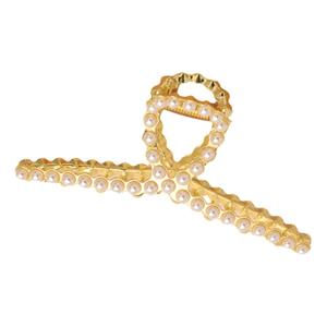 Rhinestone Hair Claw Clips for Thick Heavy Hair, Women Girls Large Metal Pearl Claw Clips Non Slip Hair Jaw Wedding Party Hair Accessories (Pearl)