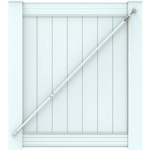 White True Latch 7' Gate Brace for Vinyl - Vinyl Fence Anti Sag Gate Kit - Gate Hardware Kit for Outdoor Vinyl Fence Gates, 1 Patented USA Made Brace (7' Telescopic (44" - 84"), White)