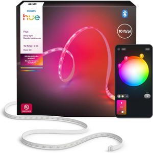 Hue Flux 10-Feet LED Strip Light, 1200 lm, Vibrant Color and Ambiance, Flexible Indoor Lighting, Chromasync Color Blending, RGBWWIC, Cuttable, Extendable, Reusable, App and Voice Control
