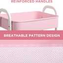 AGTEK Makeup Cart, Movable Rolling Organizer Cart, 3 Tier Metal Utility Cart, White - Pink