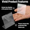 Chunful 12 Pack Clear Acrylic Self Standing Photo Frames Small Picture Frame Bulk Wallet Size Desktop Display Freestand for Home Office (2 x 2 Inches)